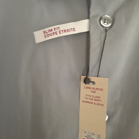 MERONA Button Up Slim Fit Shirt Men Gray XXL Gray Long Sleeve NWT - Picture 9 of 12